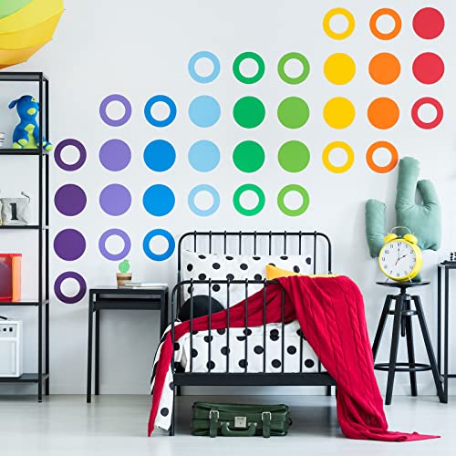 14 Pieces Large Stencil for Painting on Wood Plastic 5 Point Stencil Template Paint Stencils for Fabric Walls Arts Paper Home Decoration (Circle)