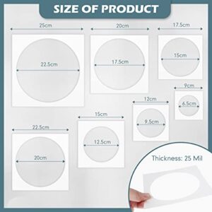 14 Pieces Large Stencil for Painting on Wood Plastic 5 Point Stencil Template Paint Stencils for Fabric Walls Arts Paper Home Decoration (Circle)