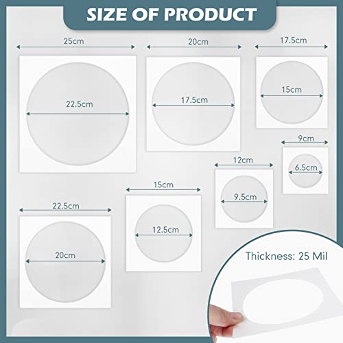 14 Pieces Large Stencil for Painting on Wood Plastic 5 Point Stencil Template Paint Stencils for Fabric Walls Arts Paper Home Decoration (Circle)