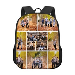 MANTOU Custom Backpack Personalized Photo Logo Name Travel Knapsack Customized Dayback School Bag Gift for Boys Girls 10.2''x4''x13''(LxWxH)