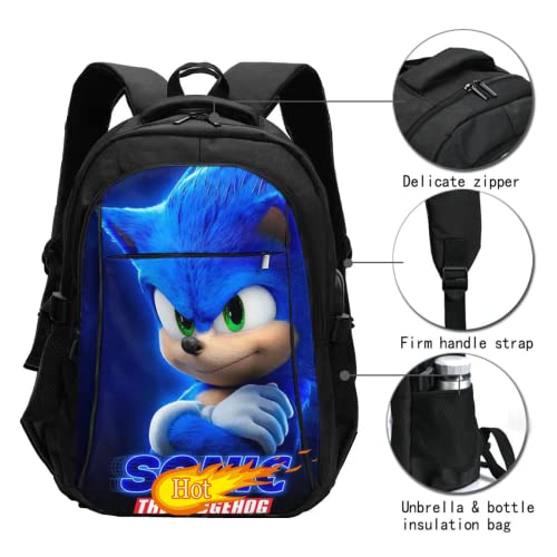 Zulsdeoi Cartoon Laptop backpack durable with USB charging port waterproof computer bag Travel 18 in