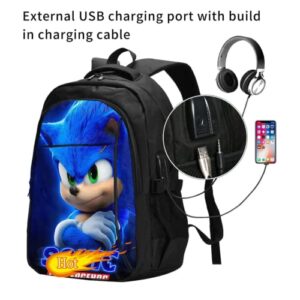 Zulsdeoi Cartoon Laptop backpack durable with USB charging port waterproof computer bag Travel 18 in