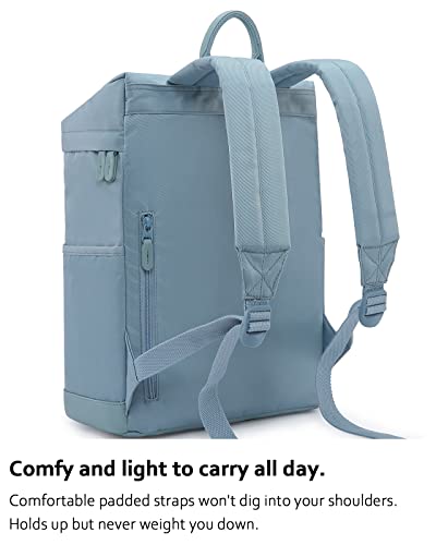 HotStyle ADMETA Casual Daypack College Backpack Aesthetic Bookbag, Pastel Blue