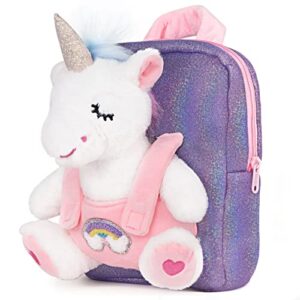 redeo unicorn backpack unicorns gifts for girls toddler backpack for 3 year old girl with unicorn stuffed animals plush toys for 3 4 5 6 7 year old girl birthday gifts