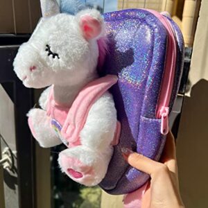 Redeo Unicorn Backpack Unicorns Gifts for Girls Toddler Backpack for 3 Year Old Girl with Unicorn Stuffed Animals Plush Toys for 3 4 5 6 7 Year Old Girl Birthday Gifts