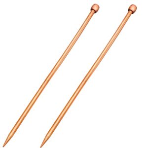 2 Pcs Bamboo Knitting Needles Set Straight Single Pointed Knitting Needle Length 14 Inch Knitting Supplies Knitting Needles for Beginners Handmade (8 mm)