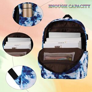 Backpack for Boys Kids Teen Tie Dye School Backpack Bookbag with USB Charger Port Kids Travel Backpack Back to School Supplies Gift for Men Teen Girls Outdoor Backpack