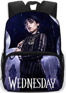 wednesday addams backpack nevermore hot topic 2022 addams family backpack wednesday bag nevermore (black 5, one size)