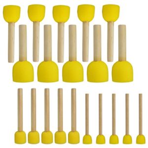 20 pcs round sponges brush set kids painting tools – pistha sponge painting stippler set diy painting tools in 4 sizes for kids (yellow)