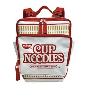nissin cup noodles cup noodles mini backpack, red/white, 7”w x 8”h x 3”d (9607)