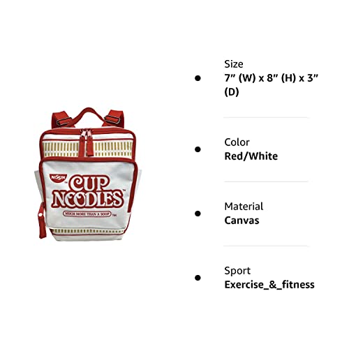 Nissin Cup Noodles Cup Noodles Mini Backpack, Red/White, 7”W x 8”H x 3”D (9607)