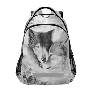 wolf animal backpack for students boys girls school bag travel daypack