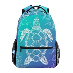 sea watercolor turtle backpack travel college book bag shoulder bag camping hiking laptop daypack2