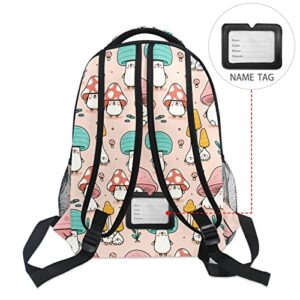 School Backpack Lovely Colorful Mushrooms, Large Capacity Suitable for Teens Boys and Girls, Size 16.9 x 12 x 7.3 inch