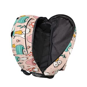 School Backpack Lovely Colorful Mushrooms, Large Capacity Suitable for Teens Boys and Girls, Size 16.9 x 12 x 7.3 inch