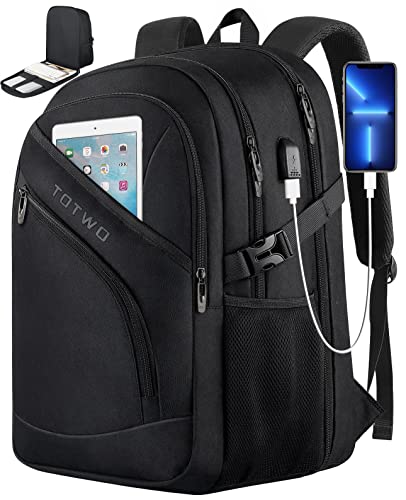 Travel Laptop Backpack, Extra Large Carry on Backpack Flight Approved with USB Charging Port, Water Resistant School College Business Work Bag Gifts for Men Women Students Fits 17 Inch Laptops