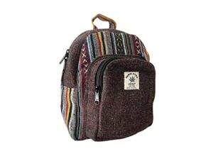 z zillion craft all natural mini hemp back pack for men and women. 100 % eco friendly vegan material from hemp and gheri. multi color small size light back pack.