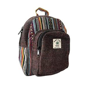 Z ZILLION CRAFT All natural mini Hemp back pack for men and women. 100 % Eco friendly vegan material from Hemp and Gheri. Multi color small size light back pack.