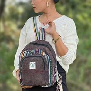 Z ZILLION CRAFT All natural mini Hemp back pack for men and women. 100 % Eco friendly vegan material from Hemp and Gheri. Multi color small size light back pack.