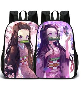 anime backpack double-sided two wear cartoons casual backpack laptop backpack