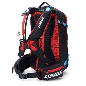 uswe pow 16l, ski and snowboard backpack with back protector, for men and women. insulated snow hydration pack with thermo cell freeze protection. bounce free. black.