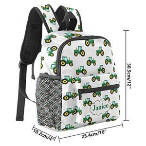 Personalized Farm Tractor Toddler Backpack with Name Waterproof Pack for Children Kids