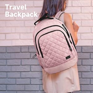 Deegotech 40L Travel Backpack for Women Airline Approved Carry On Backpack, Water Resistant Lightweight Large Travel Backpack for Clothes Personal Item, fit 17inch Laptop, College School Bookbag, Pink