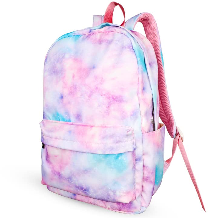 CNBINGO Backpacks for Girls Galaxy Purple Girls Backpack Water Resistant Unicorn School Bookbags For Elementary Middle Teen Girls