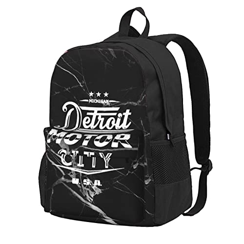 Ruento-Michigan-Detroit-Motor-City-Backpack, Laptop Backpack Gym Bags Travel Daypack School Bookbags For Teens Boys Girls