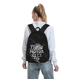 Ruento-Michigan-Detroit-Motor-City-Backpack, Laptop Backpack Gym Bags Travel Daypack School Bookbags For Teens Boys Girls