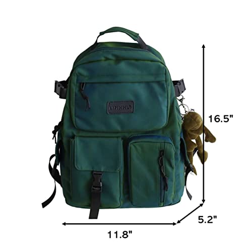 Large Capacity Student Backpacks Kawaii Backpack for Back To School Camping Hiking for Teens Girls Casual Aesthetic Backpack (Green)