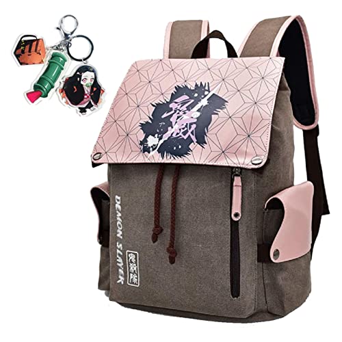 Backpack Drawstring Rucksack Canvas Laptop Backpack Bookbag Travel Bag For Unisex Teens Adults One Size Pink