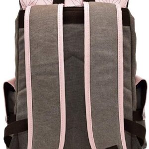 Backpack Drawstring Rucksack Canvas Laptop Backpack Bookbag Travel Bag For Unisex Teens Adults One Size Pink