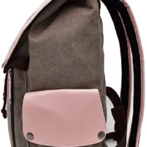 Backpack Drawstring Rucksack Canvas Laptop Backpack Bookbag Travel Bag For Unisex Teens Adults One Size Pink