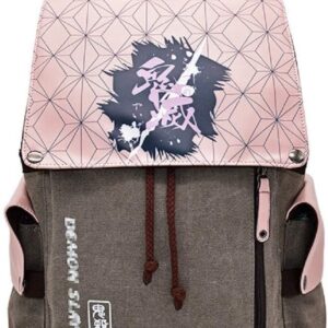 Backpack Drawstring Rucksack Canvas Laptop Backpack Bookbag Travel Bag For Unisex Teens Adults One Size Pink