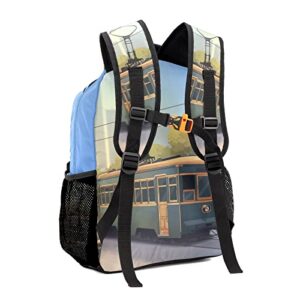 Liveweike Train Personalized Kids Backpack with Name Teen Girl Boy Primary School Travel Bag