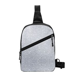 diamond silver pattern sling bag foldable chest shoulder backpack fanny pack crossbody bags for men women travel hiking outdoors
