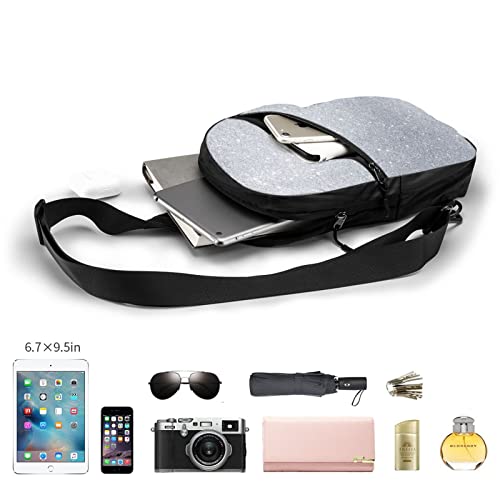 Diamond Silver Pattern Sling Bag Foldable Chest Shoulder Backpack Fanny Pack Crossbody Bags For Men Women Travel Hiking Outdoors