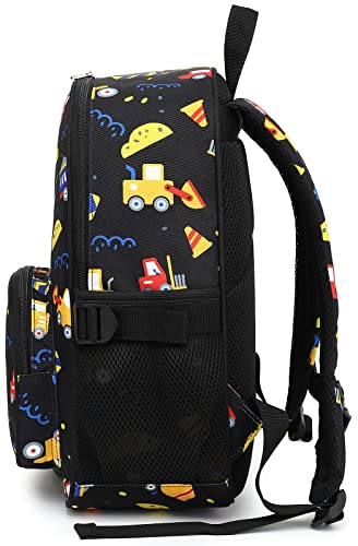 Kids Backpack Boys Girls Preschool Backpacks Toddler Bookbag Kindergarten Daycare Nursery School Bag with Chest Strap (Truck Black)