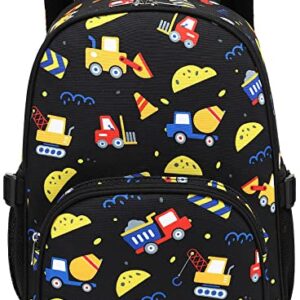 Kids Backpack Boys Girls Preschool Backpacks Toddler Bookbag Kindergarten Daycare Nursery School Bag with Chest Strap (Truck Black)