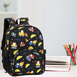 Kids Backpack Boys Girls Preschool Backpacks Toddler Bookbag Kindergarten Daycare Nursery School Bag with Chest Strap (Truck Black)