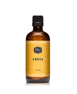 p&j trading amber fragrance oil for candle making, soap making, slime, diffusers, home, and crafts – 100ml