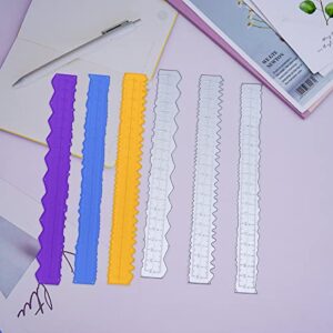 JHGCVX 3 Pieces 8.4 Inches Metal Irregular Edges Ruler Deckle Edges Ruler Measuring Embossing Cutting Dies Paper Tearing Ruler for Card Making Scrapbooking Craft Decor School Office DIY Tools