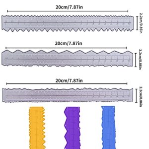 JHGCVX 3 Pieces 8.4 Inches Metal Irregular Edges Ruler Deckle Edges Ruler Measuring Embossing Cutting Dies Paper Tearing Ruler for Card Making Scrapbooking Craft Decor School Office DIY Tools