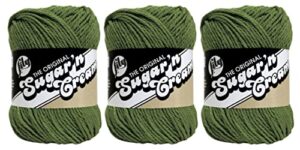 bulk buy: lily sugar ‘n cream solids 100% cotton yarn (3-pack) (sage green #0084)
