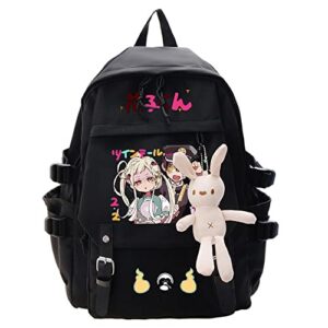 samarr zbibyo anime hanako-kun backpack for school cute with doll pendant，yashiro nene unisex cosplay bookbag (black4)