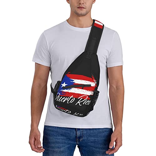 Puerto Rico Flag Sling Bag Crossbody Backpack Shoulder Chest Bag Puerto Rican Travel Hiking Daypack for Women Men