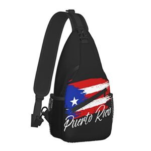 Puerto Rico Flag Sling Bag Crossbody Backpack Shoulder Chest Bag Puerto Rican Travel Hiking Daypack for Women Men