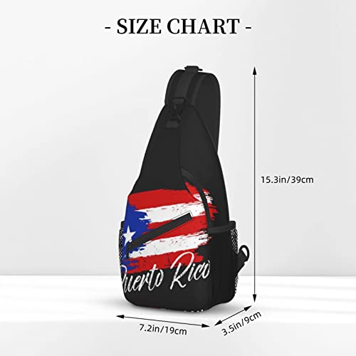 Puerto Rico Flag Sling Bag Crossbody Backpack Shoulder Chest Bag Puerto Rican Travel Hiking Daypack for Women Men