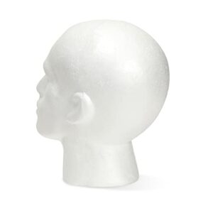 Juvale Male Head Form, Foam Mannequin Display for Hats, Wigs, Mask, Cap, White (9 x 11 In)